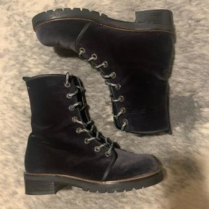 Stuart Weitzman velvet combat boots